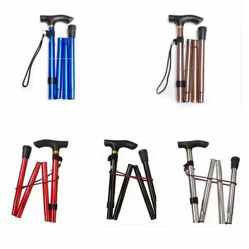 Aluminum alloy hiking sticks, telescopic and foldable 6-color hiking sticks, anti-slip walking sticks, reinforced adjustable walking sticks for the elderly