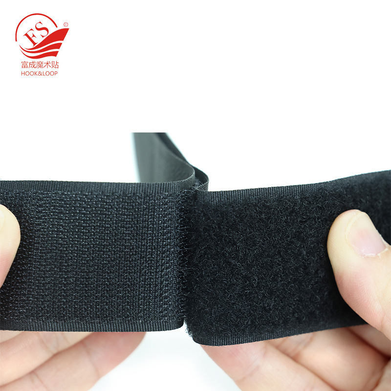 Suministro de velcro de nylon blanco y negro autoadhesivo hebilla de hija sin pegamento de bordado unilateral accesorios de costura de prendas de vestir cinta adhesiva