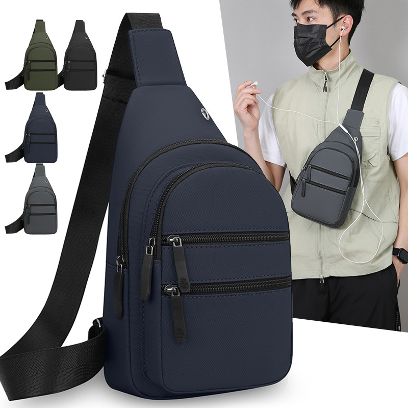 2026 New Trendy Chest Bag Crossbody Bag for Men, Casual Travel, Large Capacity, Lightweight, Simple PU Leather Crossbody Bag