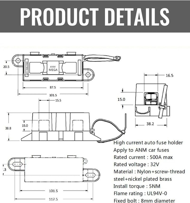 MEGA中号保险丝座