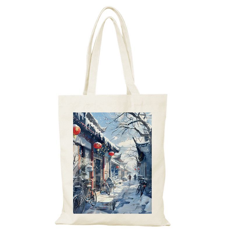 Bolsa de lienzo de Beijing, bolsa de lienzo de la ciudad, bolsas de lienzo para dibujar, bolsas de compras ecológicas de gran capacidad personalizadas