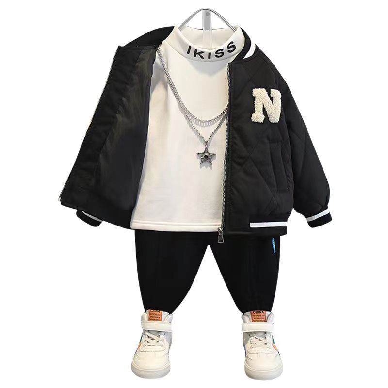 Boys' Winter Cotton Jacket 2026 New Style Children's Padded Baseball Jacket Autumn and Winter Stylish Boys' Lightweight Cotton Coat
