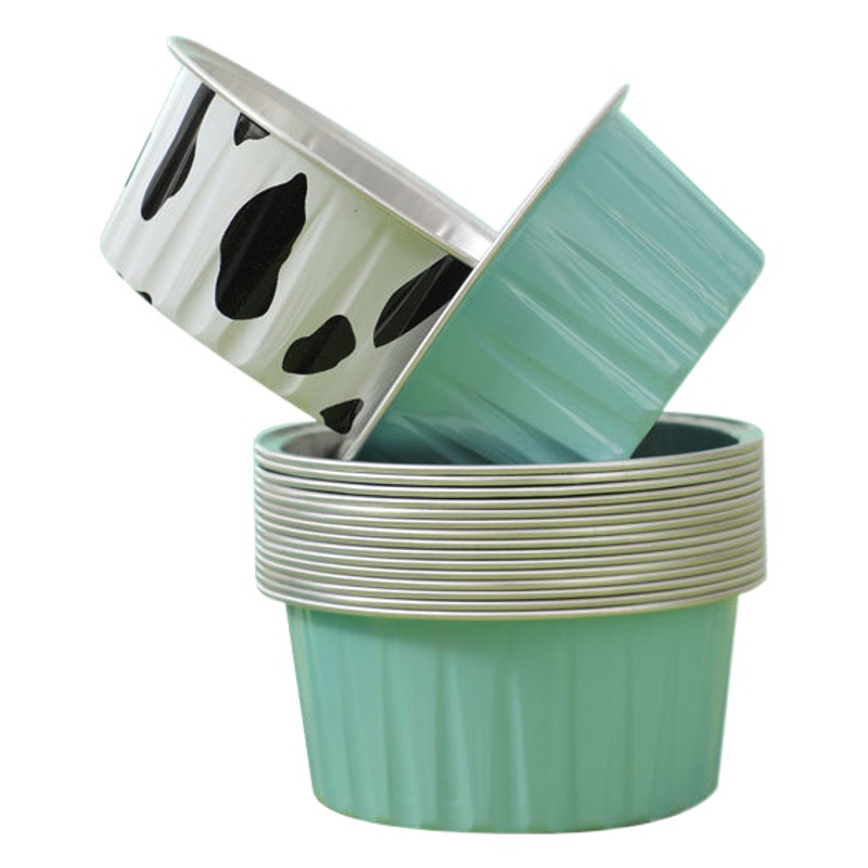 Food Grade Thickened Tin Paper Box Pudding Cup Disposable Commercial High Temperature Resistant Air Fryer Special Aluminum Foil Cup Wholesale