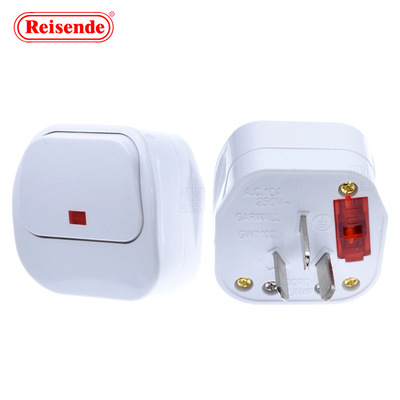 國標接線插頭帶開關10A保險絲裝配式電源插頭 16A國標三扁角插頭