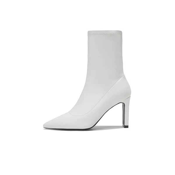 White skin flat heel 9CM (single)