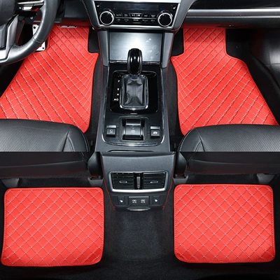 Universal Foot Pad – maintain, four-piece set - red-square-and-circle-pattern