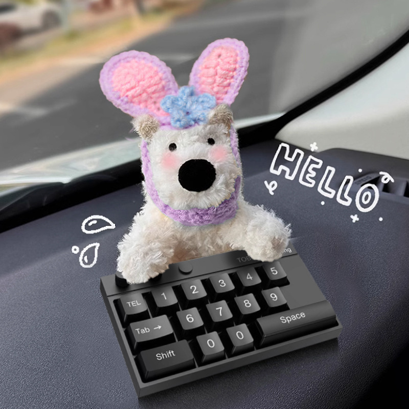 Tarjeta de estacionamiento temporal del automóvil lindo West Highland Puppy Keyboard Teléfono del automóvil Número de matrícula Decoración del automóvil Mover el automóvil