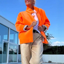 �羳�¿�R�d���QJacket INS�bӢ���Lë�ض̬�����ɫ����Ƥ�q