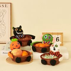 イースターキャンディーバスケット藤編公仔プレゼント黒猫カボチャ幽霊抱っこ姿ハロウィーンパーティー装飾用品