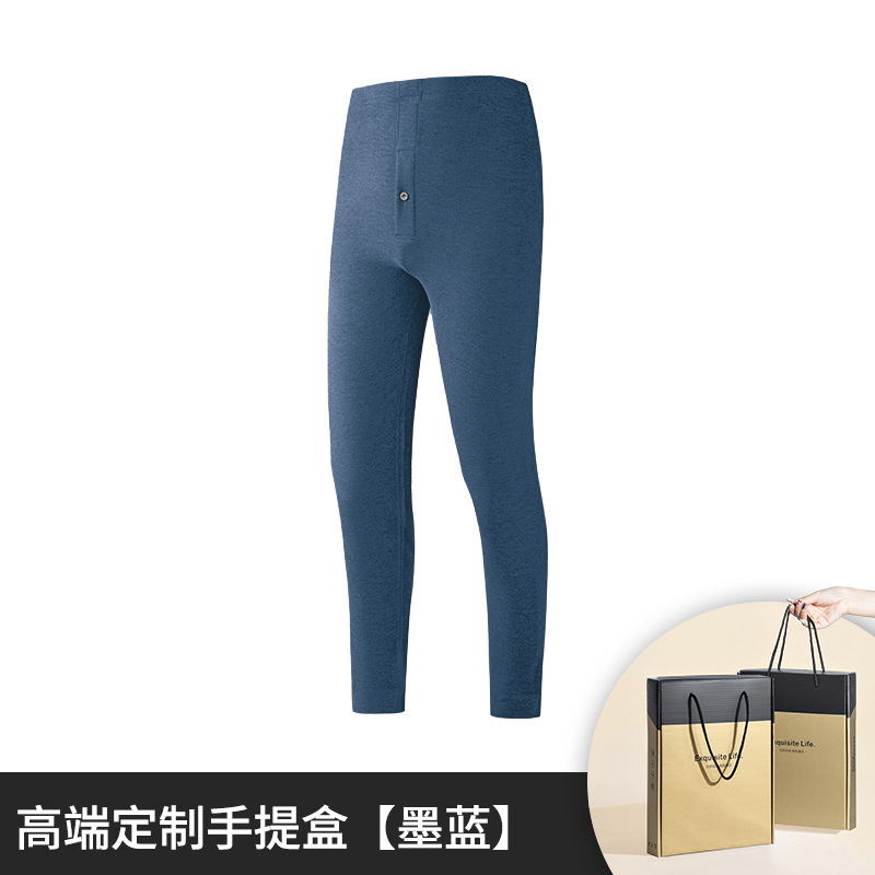 [Enorme y cálido] Pantalones largos de otoño e invierno de lana de seda para hombres más polainas sin costuras de terciopelo, pantalones calientes gruesos en stock