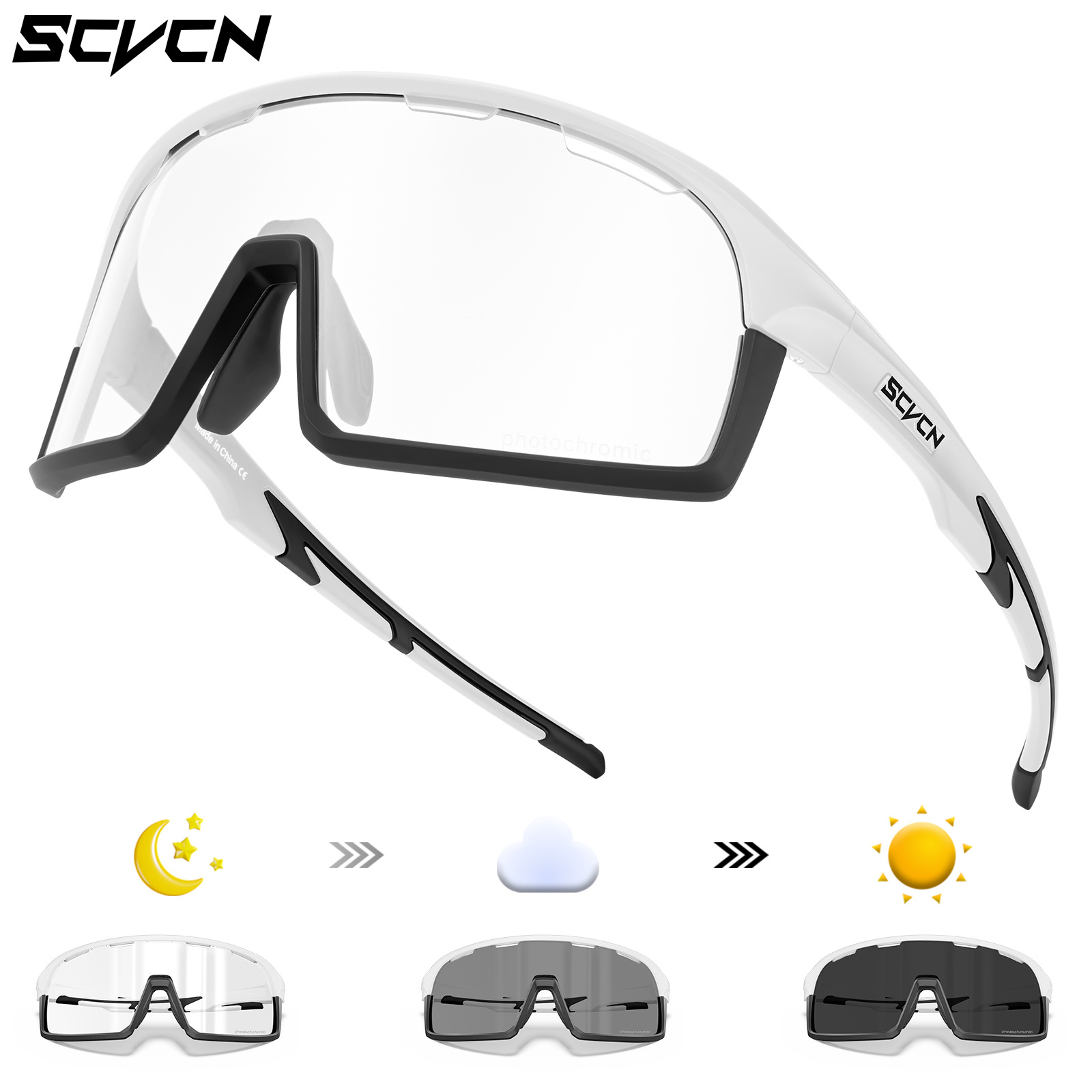Gafas Fotocromáticas de Ciclismo TR90 Anti-viento para Bicicleta de Montaña