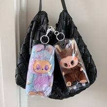 简约透明pvc娃包旅行必备棉花娃娃收纳袋防尘遛娃包痛包展示挂包