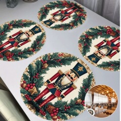 厂家直销跨境temu圣诞新款硅藻泥桌垫节日装饰沥水垫耐脏防溅餐垫