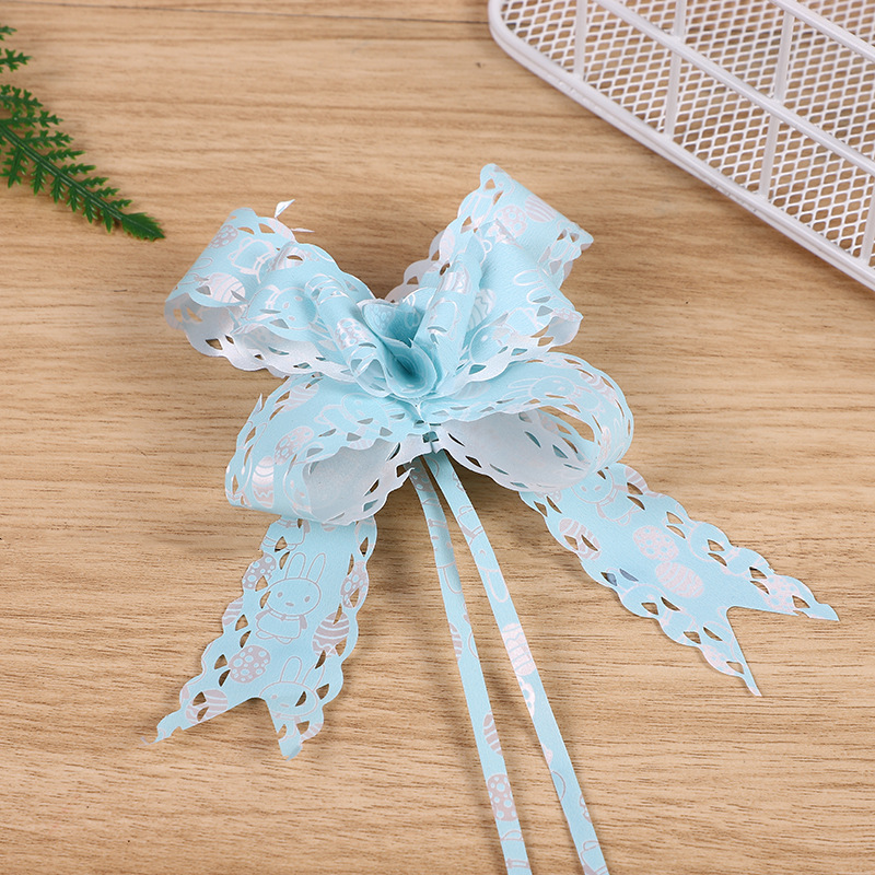 Comercio exterior Venta caliente 30 hueco impreso encaje dibujado a mano flor Navidad cumpleaños regalo embalaje arco dibujado flor cinta