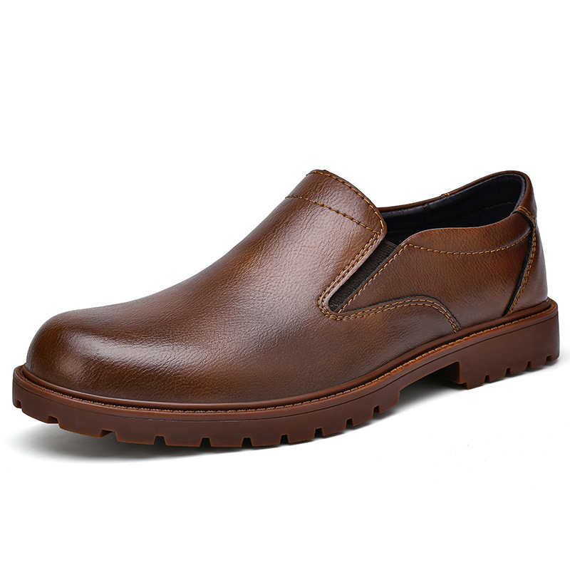 대외 무역 특별 47 플러스 사이즈 Cowhide Loafers 남자 영국 캐주얼 비즈니스 콩 신발 슬립 온 올 매치 가죽 신발