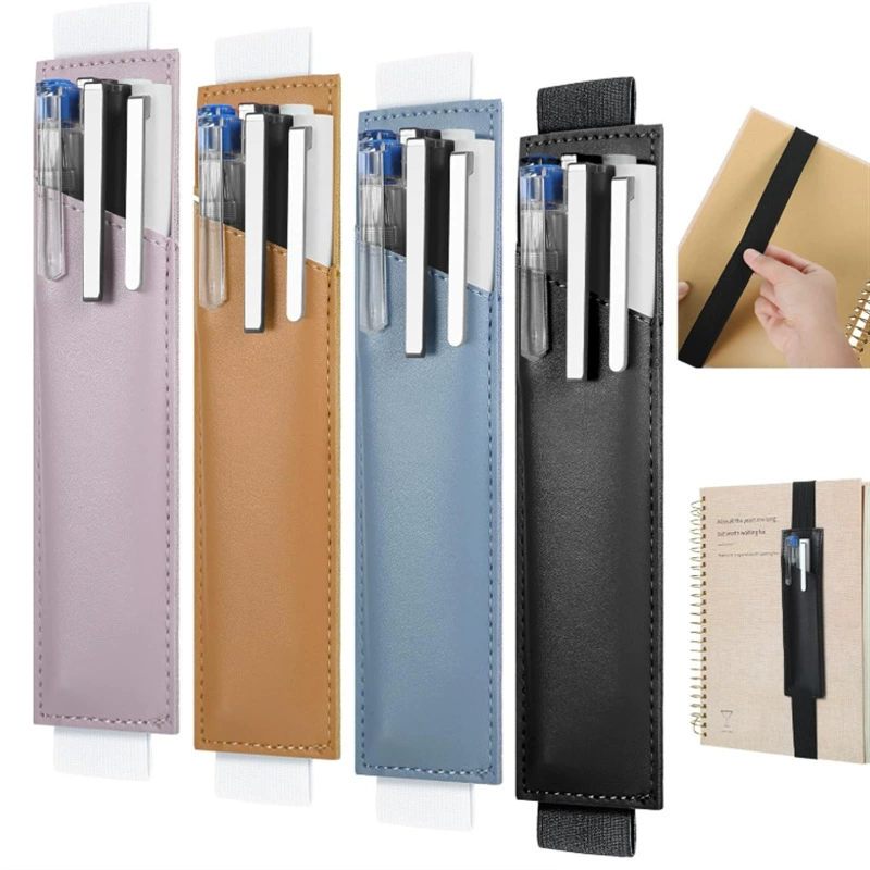 Кожаный пенал с эластичной лентой, европейский и американский кожаный чехол для хранения ручек, подарочная книга, страница, эластичная лента, пенал