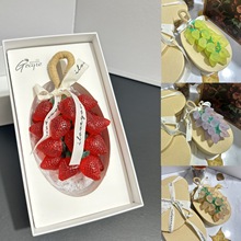 创意仿真手工皂水晶草莓串香皂持久留香香薰精油皂礼盒肥皂伴手礼