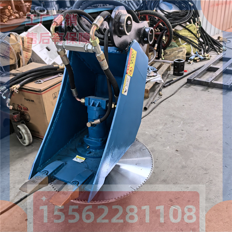 挖掘机挖斗上改装圆盘锯钩机加装沙柳锯挖斗锯 双锯片挖机伐木锯