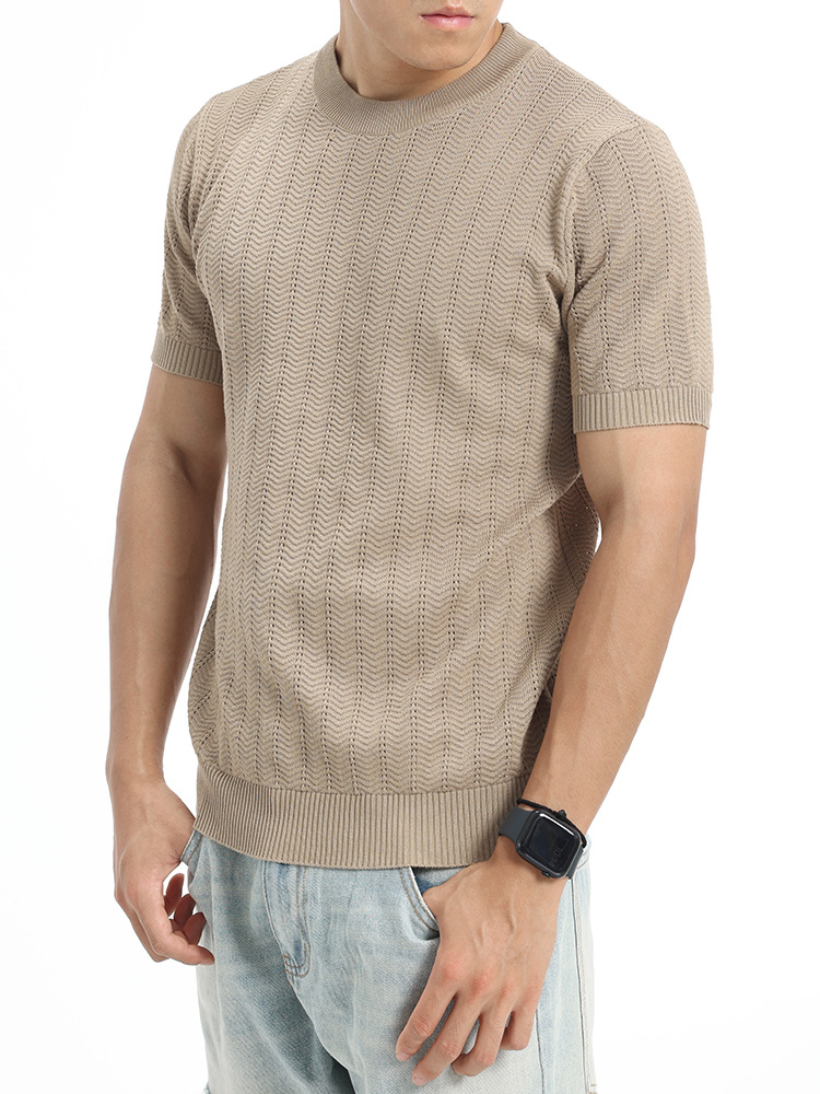 Hombres camisetas de hielo de punto de hombre de alto nivel de negocios casual camiseta de aire seco de verano Paul camiseta de mangas cortas hombre