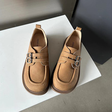 全真皮包头博肯鞋2024春软底钓鱼乐福鞋一脚蹬复古日系单鞋子透气