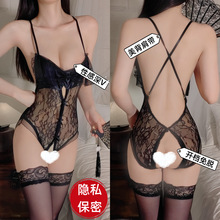 孤欲情趣内衣女性感透视连体衣蕾丝网纱大蝴蝶结激情睡衣性感蕾丝