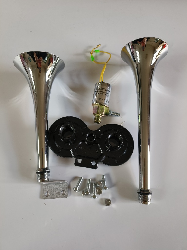 Truck Air Horn Accessories Alloy Horn Tube Base Solenoid Valve Metal Double Tube Universal Modified 12V24V Horn