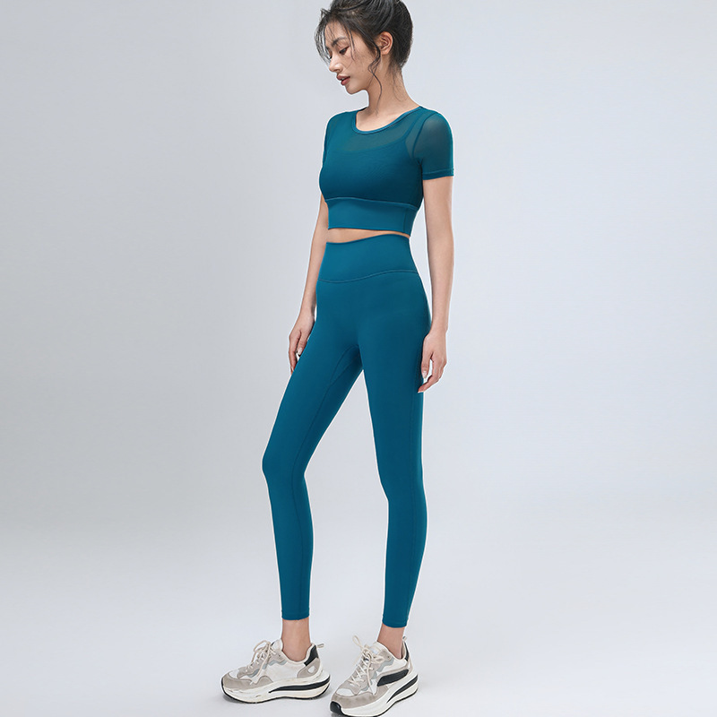 Yoga Set Two-Piece Women's Autum New Fixed Cup Sports Bra Slimming Look Professional Pilates Yoga Pants