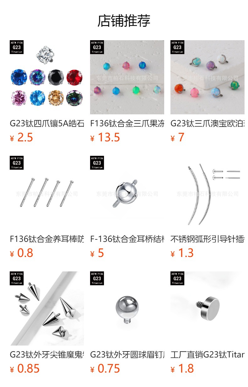 Pointed labret stud close-up product detail