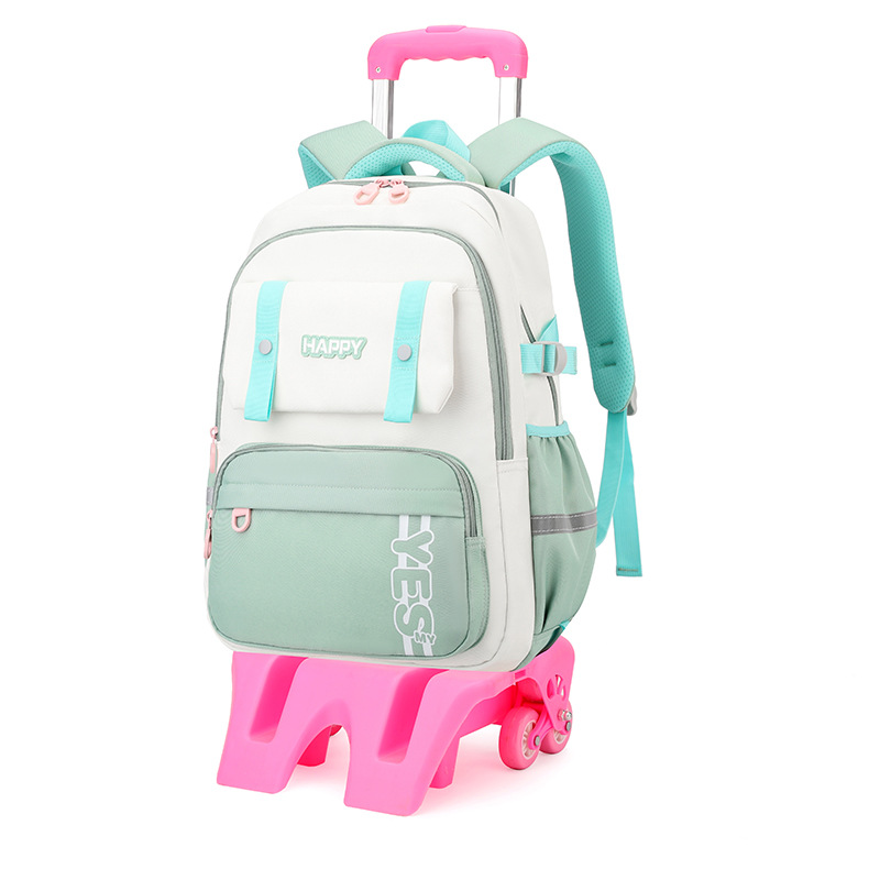 Mochila de tracción transfronteriza de peces naturales para estudiantes de primaria que trepan escaleras, mochila de gran capacidad para grados 3 - 6, mochila de doble propósito