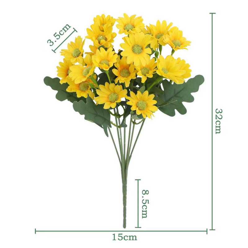 小清新仿真花7叉21花洋甘菊小雏菊假花田园家居户外装饰花束花艺|undefined