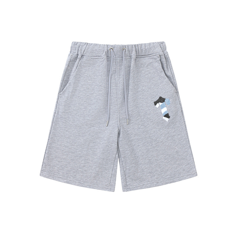 American Trapstar Letras Blanco Azul Toallas bordadas Casual Shorts Hombre y Mujer Deportivo Pantalones Marca image 19