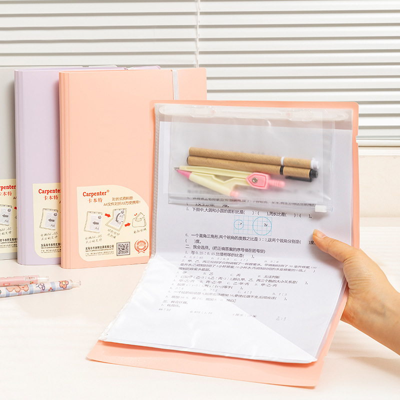 A4 Transparent Information Book Primary School Students Test Paper Storage Check Book Folder Pregnancy Test Collection Book Storage Bag