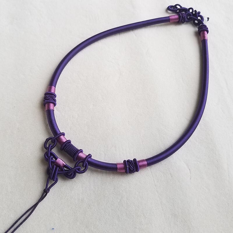 翡翠ロープ手編みロープ黒ロープ首輪翡翠ペンダントストラップネックレスロープ結び翡翠ペンダントストラップペンダントストラップ男性と女性用|undefined