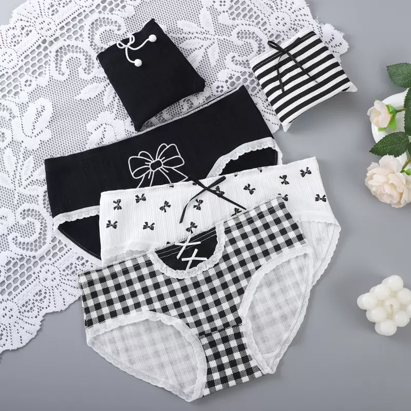 夏季新款日系少女内裤可爱纯欲风纯棉内裤中腰洛丽塔女士三角裤