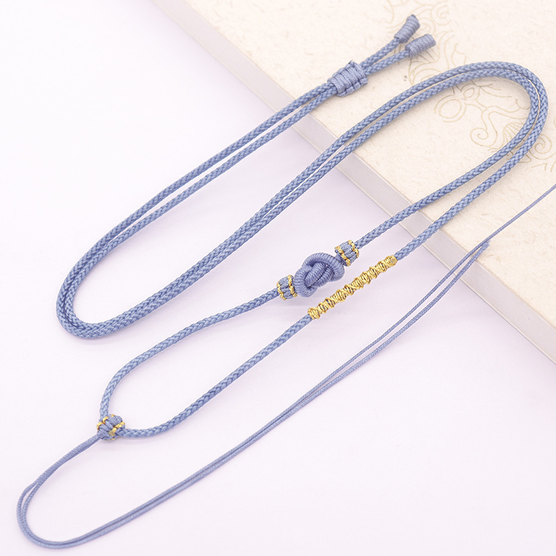 エスニックスタイル翡翠ダブルネックレスストラップ DIY ペンダントロープファッションゴールドワイヤースパイラル高品質ジュエリーペンダントロープ|undefined