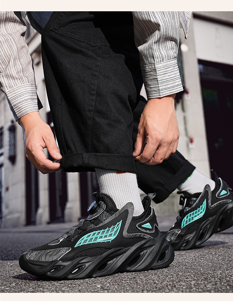 Men's Customized Rotating Buckle Summer Mesh Running Shoes_voghion.com