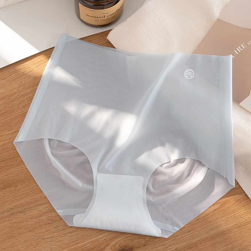 Mascarilla de seda de hielo ultrafina sin costuras de cintura alta, cadera de melocotón, ejercicio de yoga, ropa interior ultrafina invisible sin costuras, refrescante