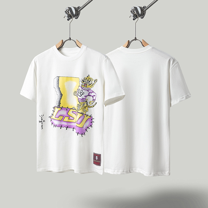 Travis de manga corta M mark Scott pequeño pato amarillo cactus relámpago rap tour TS pareja conjunta camiseta de hip-hop