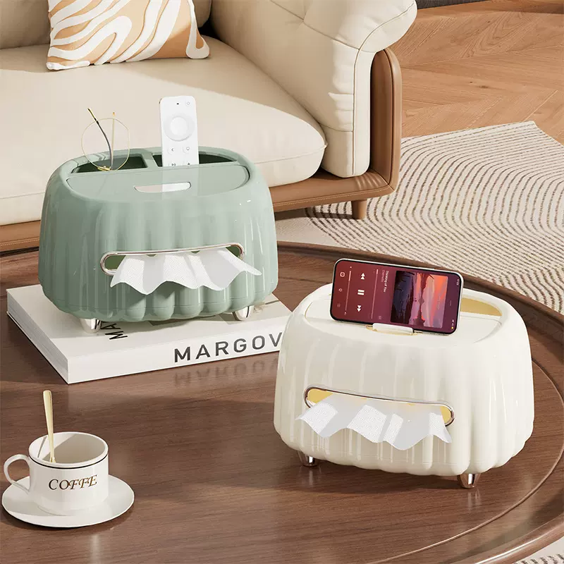 一座一忘奶油风抽纸盒客厅多功能收纳卧室高颜值桌面纸巾盒家用