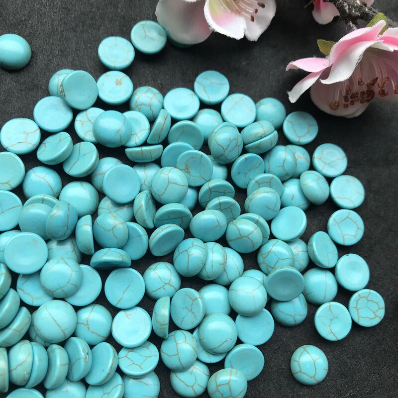 Synthetic turquoise round ring patch semi-precious stone ring bracelet necklace inlay diy jewelry accessories wholesale Synthetic turquoise round ring patch semi-precious stone ring bracelet necklace inlay diy jewelry accessories wholesale