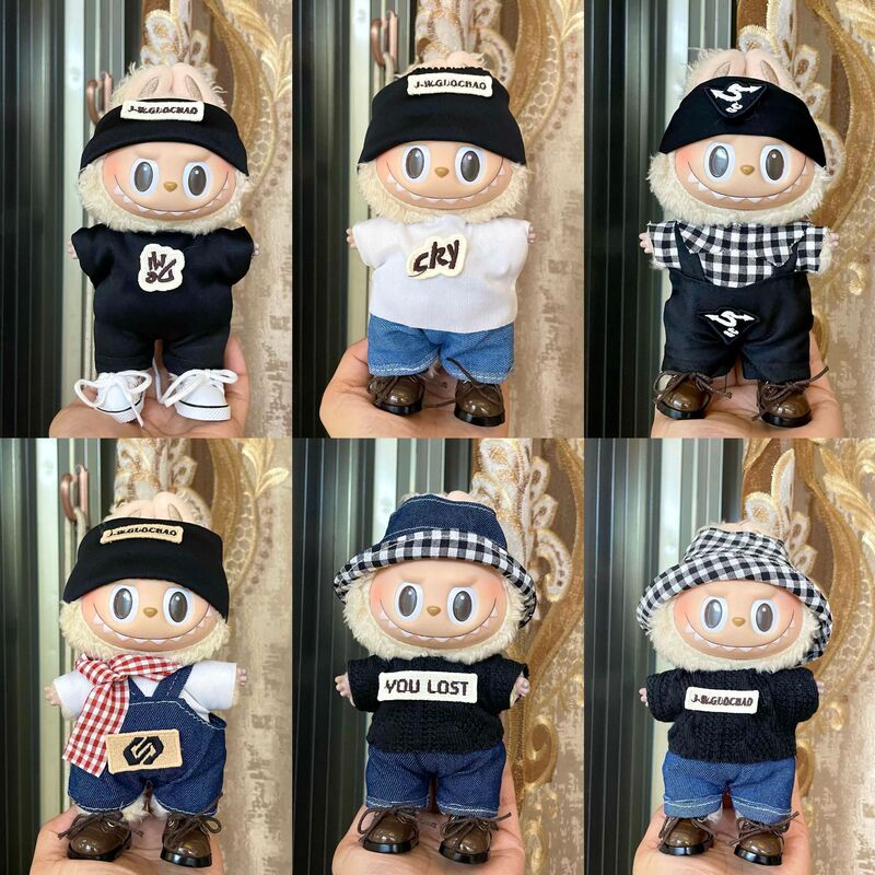 Only Selling Labubu Doll Clothes for 17cm Vinyl Face Dolls, Labubu Sitting Party Series First and Second Generation Outfit Replacement Set