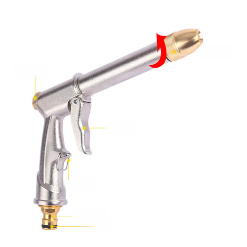 Factory Supply High-Pressure Car Wash Water Gun Home New Copper-Plated Nozzle Thickened Rod Aluminum Alloy Body Multi-Function Water Gun