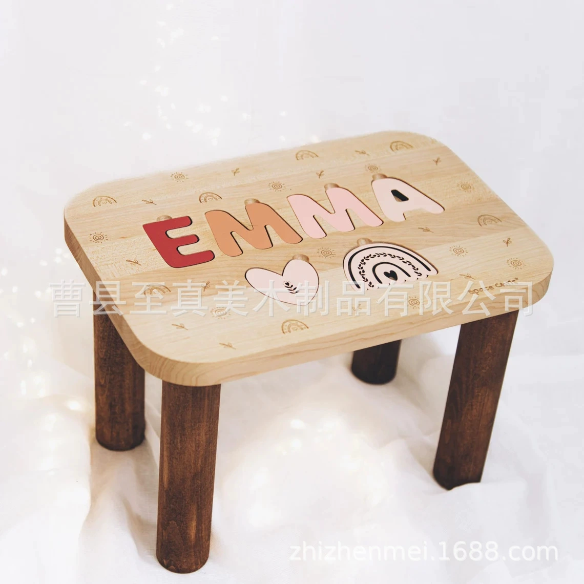 Небольшой деревянный табурет домашний мультфильм для детей милый стул стул гостиная столик табурет для смены обуви табурет креативный круглый табурет