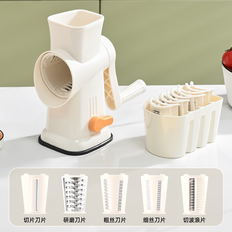 Nuevo cortador de verduras de tambor multifuncional, cortador de verduras de pepino en rodajas de papa en casa, dispositivo de corte de verduras en rollo de manivela