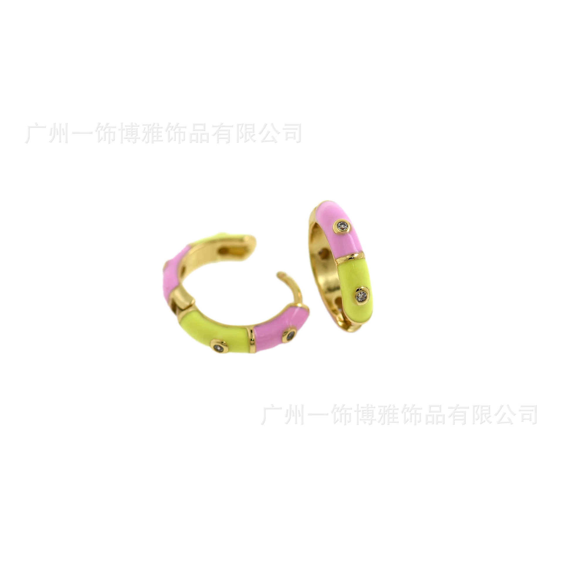 (Cross-border trading), creative universal enamel, copper earrings with zircon