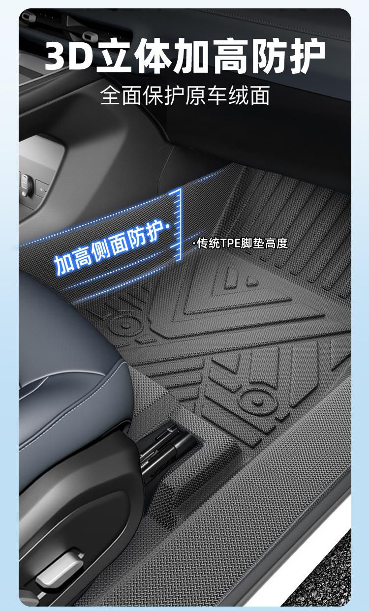 Special Door Sill Full Surround Tpe Car Floor Mats, Special Wear-Resistant, Waterproof, Non-Slip, Full Coverage Floor Mats for Special Vehicles