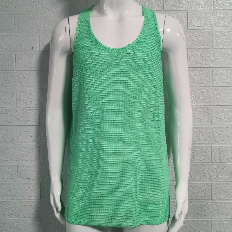 Sweater Summer Loose Sleeveless Knitted Vest Sports Muscle Men's Clothing_voghion.com