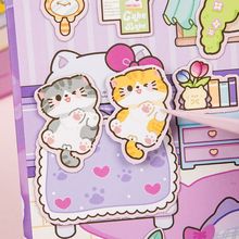 饭饭猫磁力贴纸书免裁剪女孩可爱小猫咪安静书儿童玩具反复粘学海