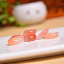 天然盐源玛瑙小平安扣圆圈面包圈diy手链手串手绳饰品配件批发