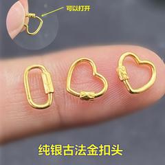 S925純銀古法金愛の形のネックレスのペンダントは万能の口を開けます。